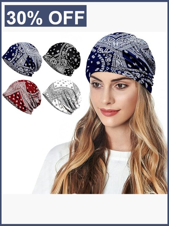 Cotton Skull Beanie Cap Nightcap Chemo Headwear